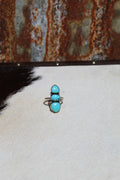 Adjustable Hubei Turquoise Triple Stone Ring